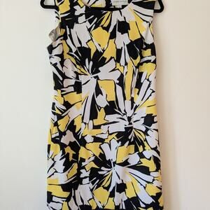 Ronni Nicole‎ Yellow and Black Abstract Dress 12